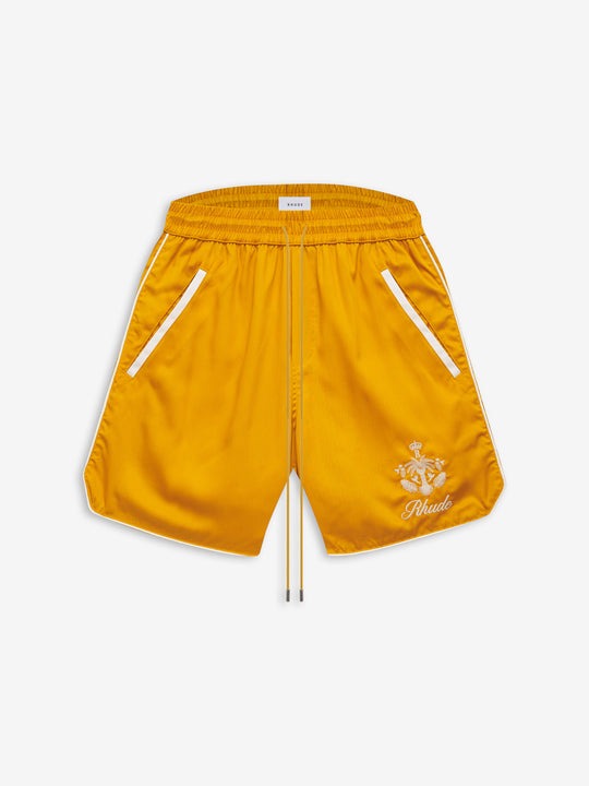 Rhude Yellow Logo Shorts